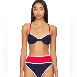 NWT Beach Riot Kori Bikini Top in Americana Size Large